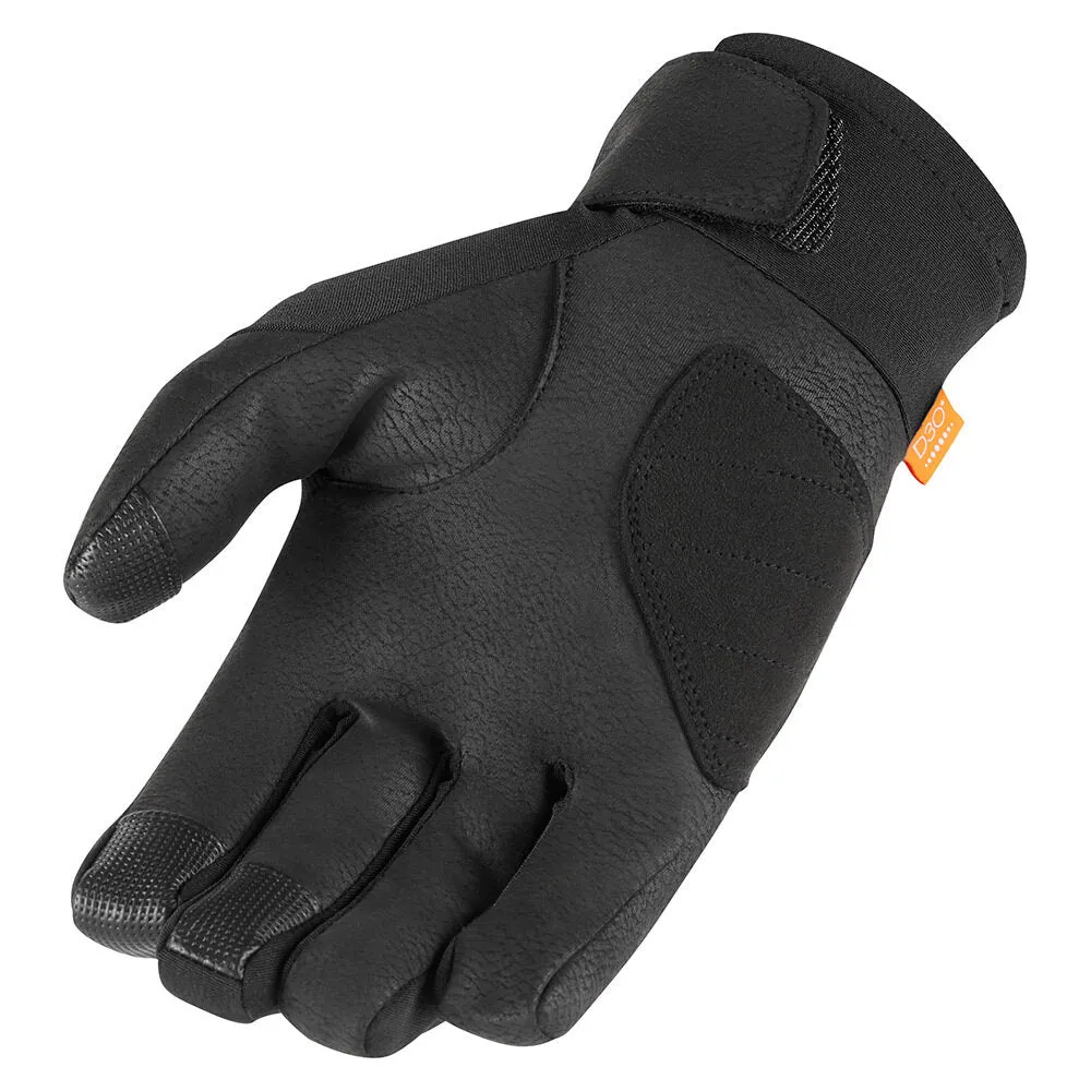 Icon Tarmac2 Mens Motorcycle Short Textile Glove - Black
