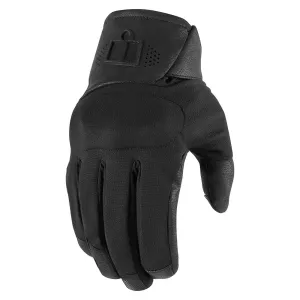 Icon Tarmac2 Mens Motorcycle Short Textile Glove - Black