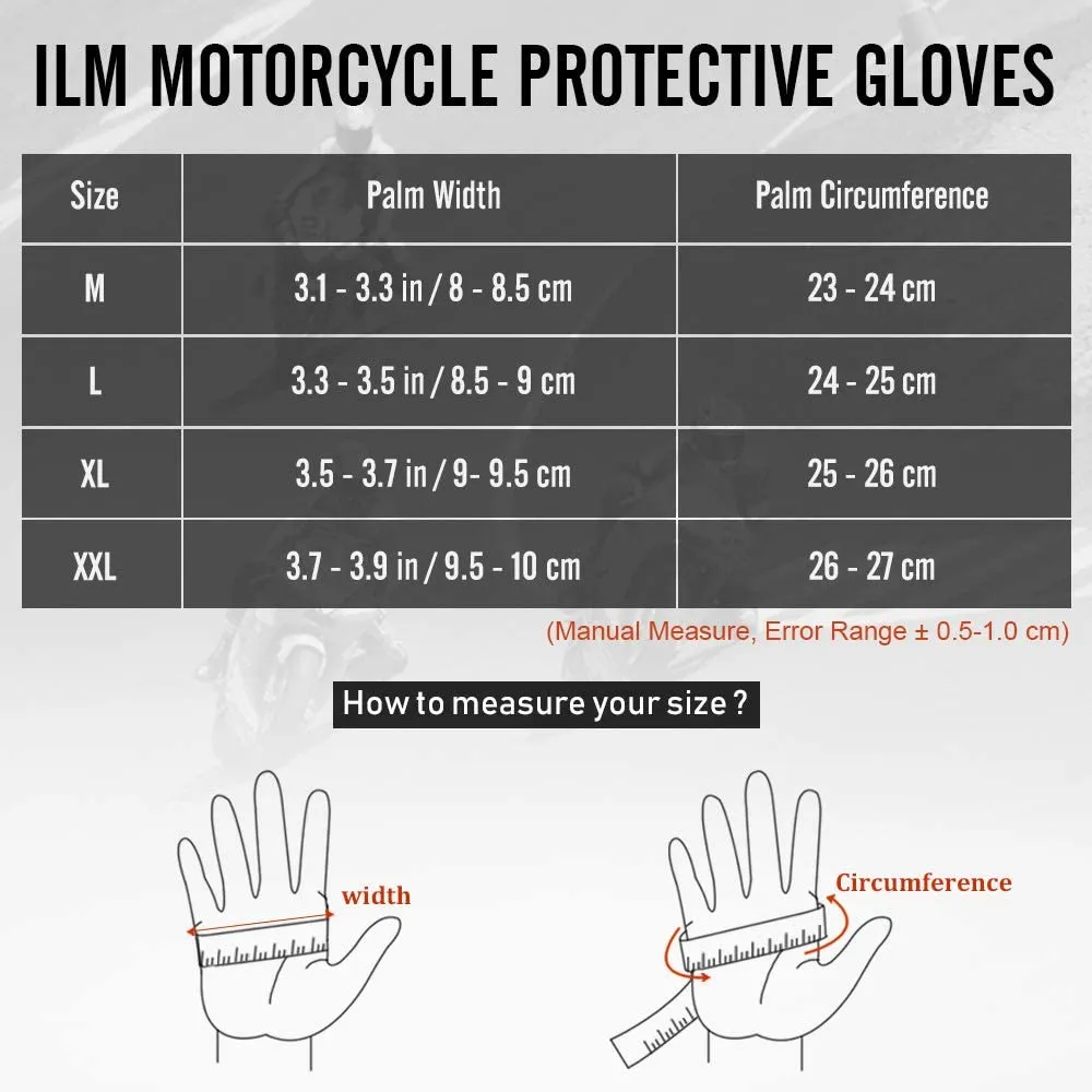 ILM Leather Motorcycle Gloves Model GIG01