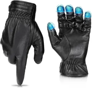 KEMIMOTO Warm Touchscreen Leather Gloves