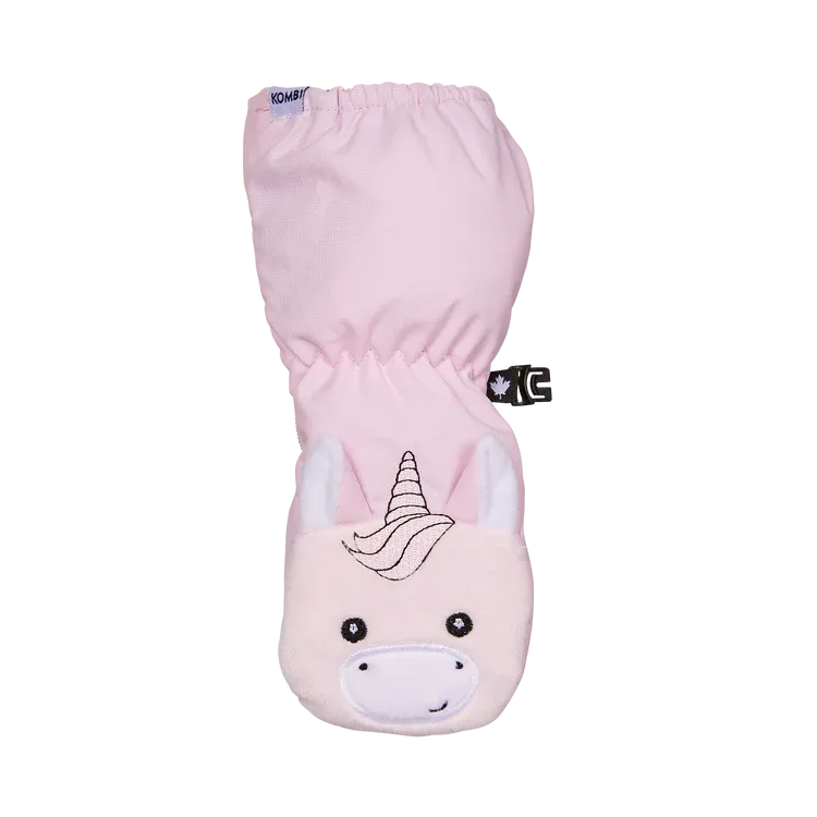 KOMBI Sherpa Animal Full-Zipped Mittens - Infants - Pinky Unicorn
