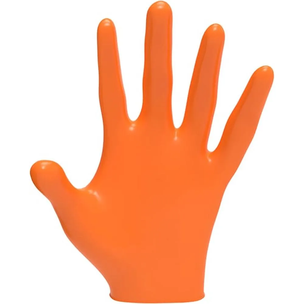 L3VEL3 Nitrile Orange Gloves - MEDIUM / 100 Pack - 3.5 mil Thickness
