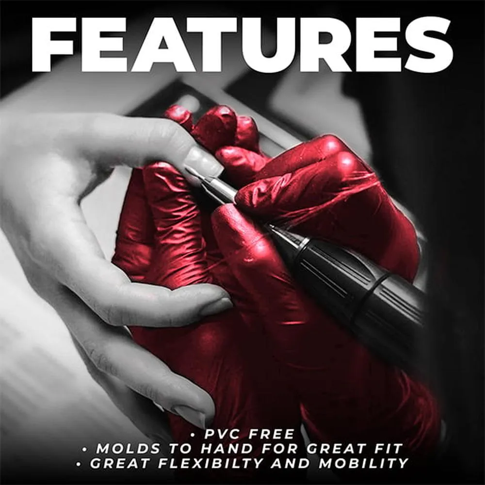 L3VEL3 Nitrile Red-ish Gloves - MEDIUM / 100 Pack - 3.5 mil Thickness