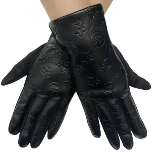 Ladies Designer Star Gloves - Black