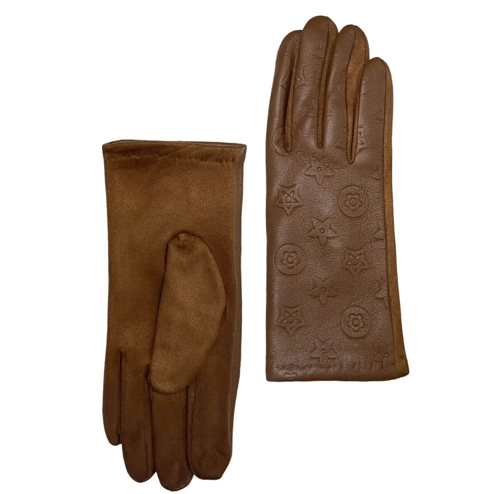 Ladies Designer Star Gloves - Coffee