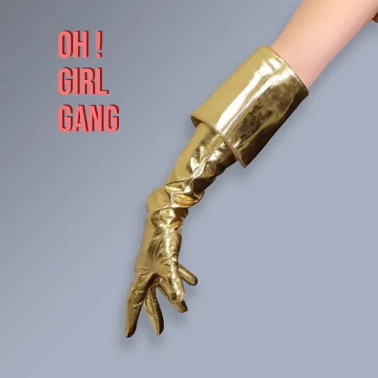 Leather Gloves with Fold Cut (65cm)