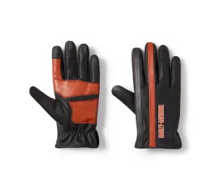 Legacy Perforated Leather Gloves - Colorblock - Harley Black & Asphalt