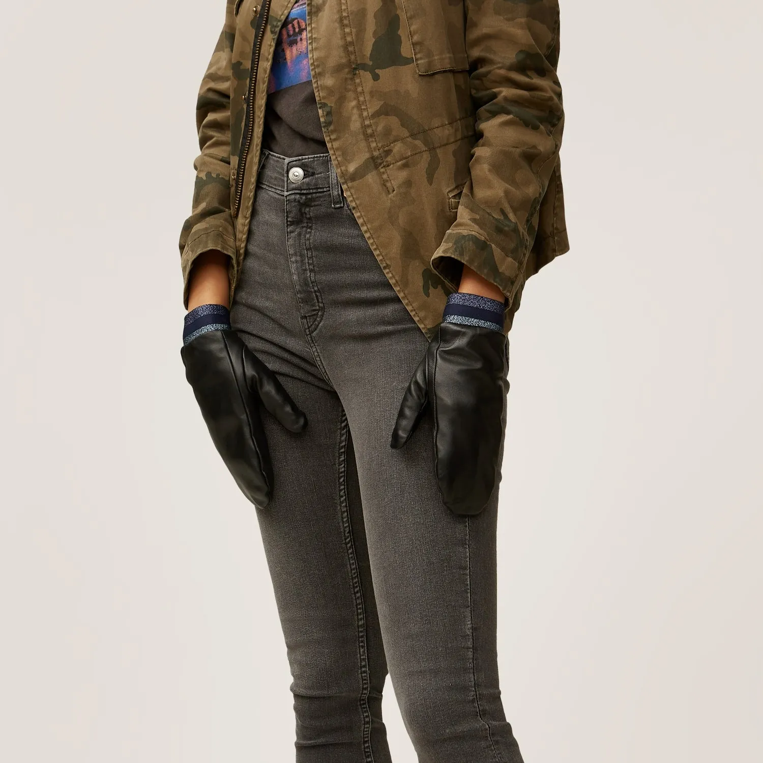 Lupin Leather Mittens
