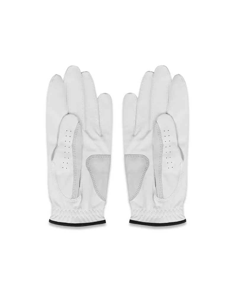 MACKY Golf: Circle Patch Golf Gloves (Both Hands) - White