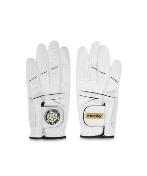 MACKY Golf: Circle Patch Golf Gloves (Both Hands) - White
