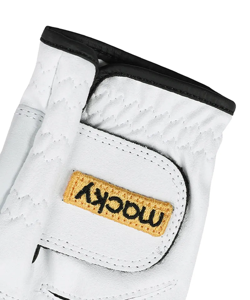 MACKY Golf: Circle Patch Golf Gloves (Both Hands) - White