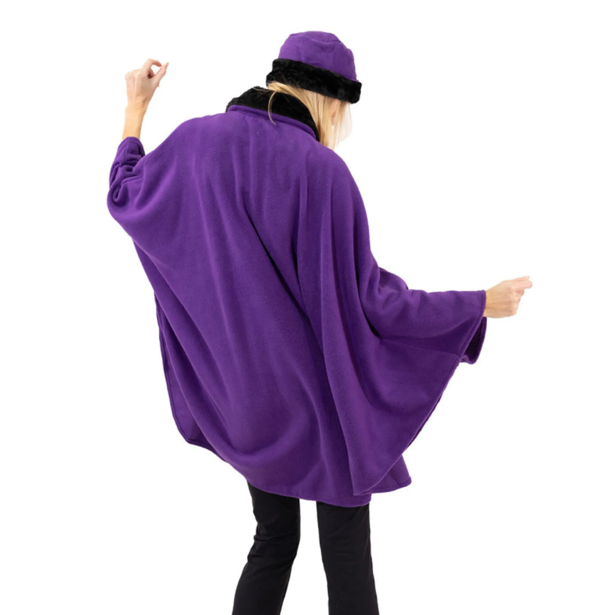 Marie Faux Fur Trim Cozy Coat Hat and Gloves Set