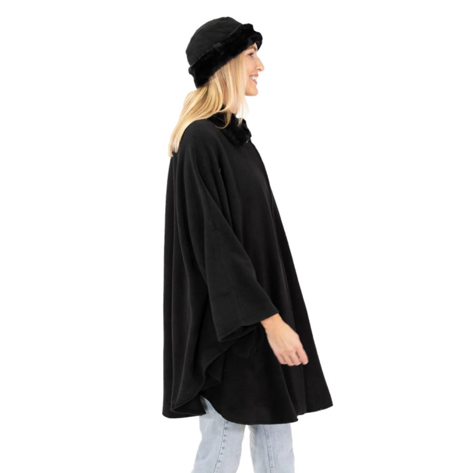 Marie Faux Fur Trim Cozy Coat Hat and Gloves Set