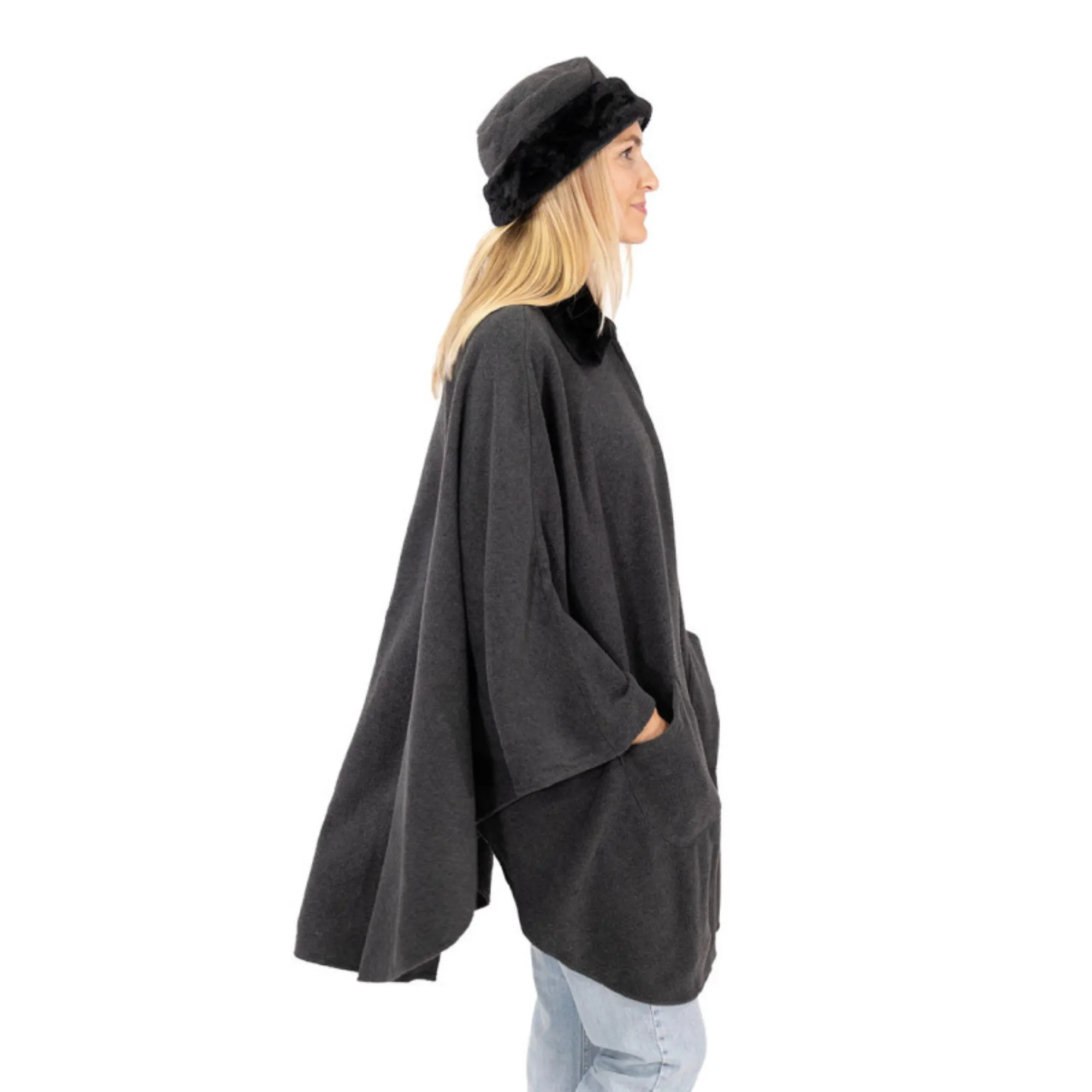 Marie Faux Fur Trim Cozy Coat Hat and Gloves Set