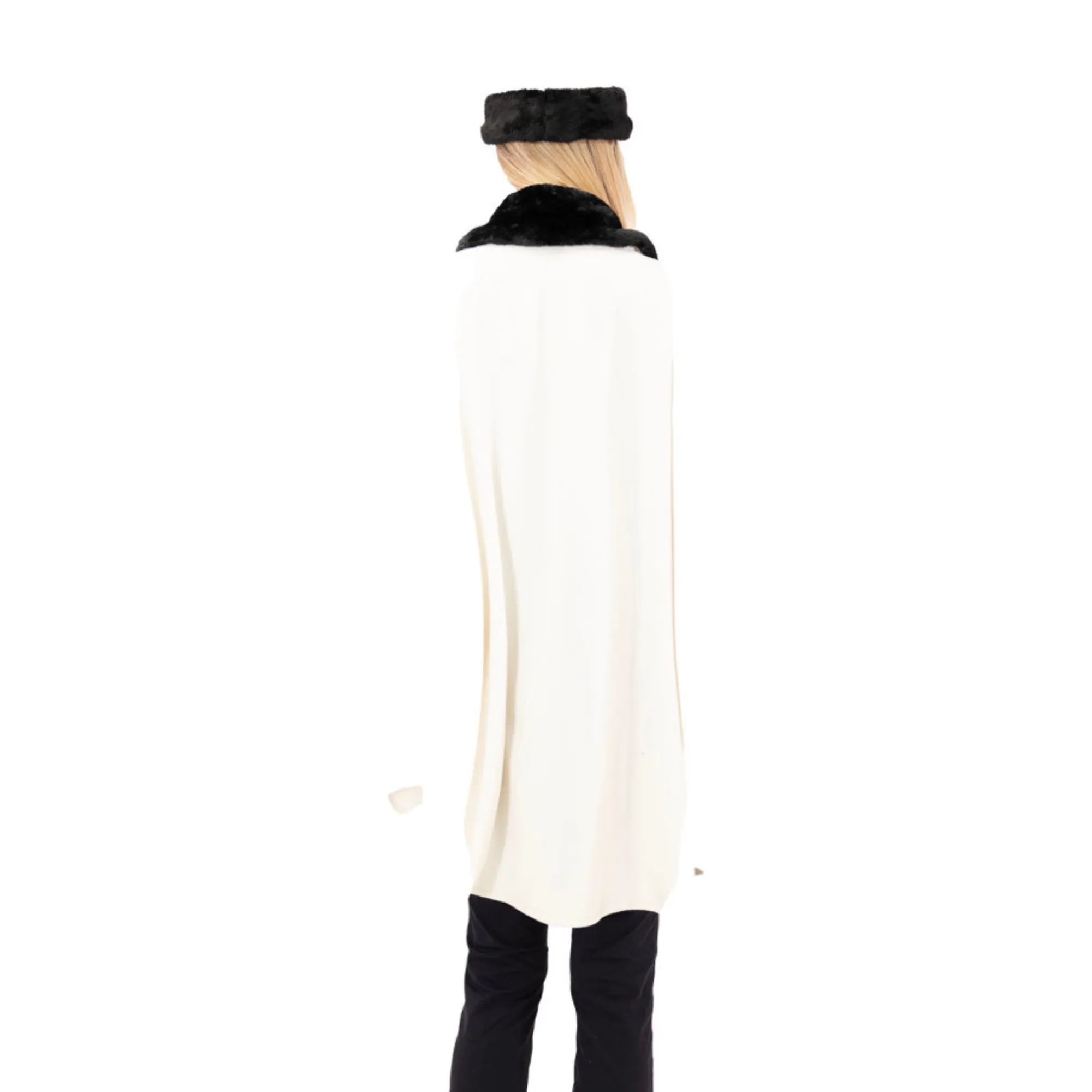 Marie Faux Fur Trim Cozy Coat Hat and Gloves Set