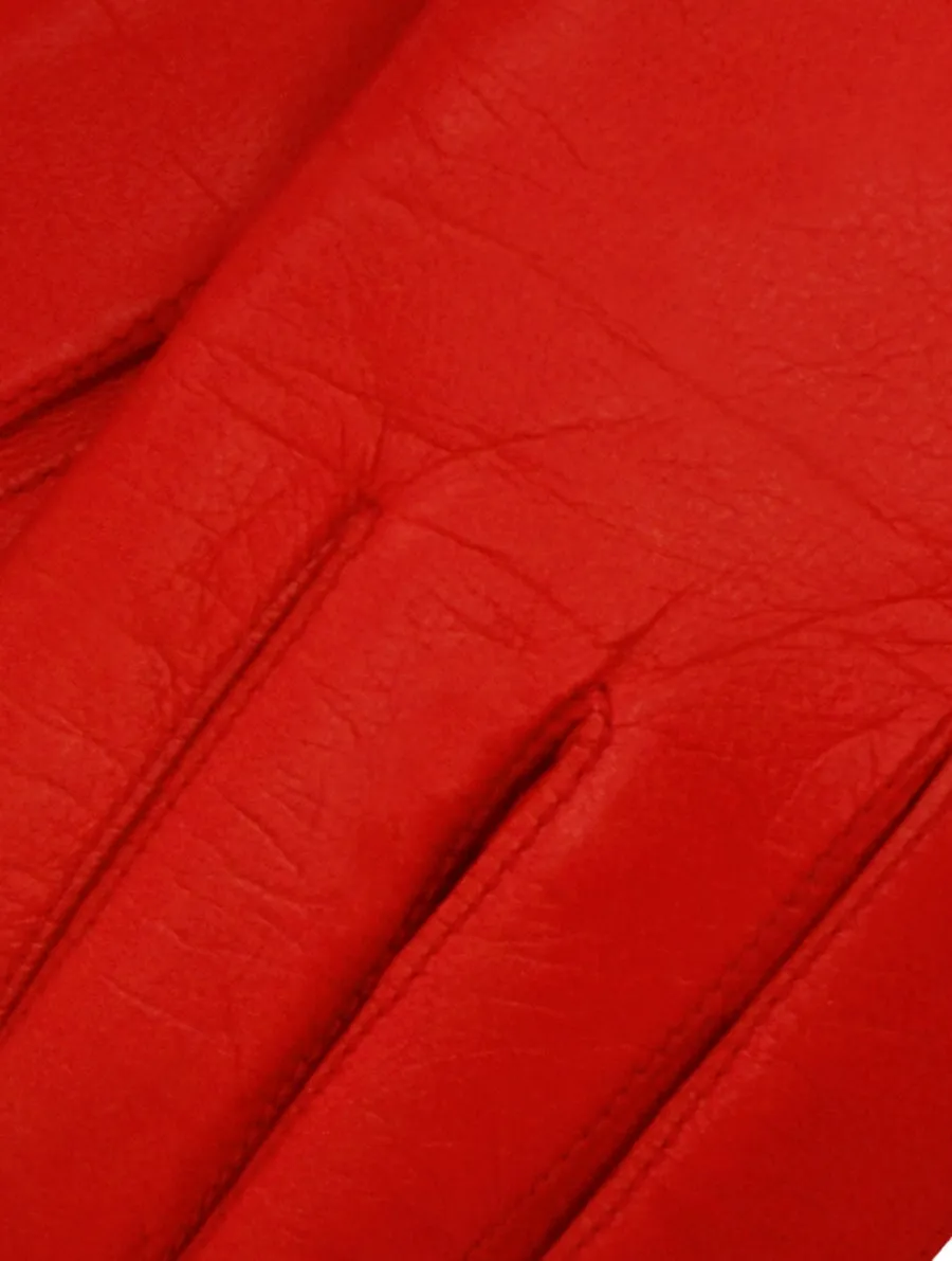 Marsala red leather gloves