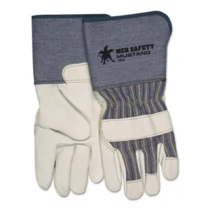 MCR Safety Premium Grain-Leather Palm Gloves, Medium, Grain Cowhide, 1936M