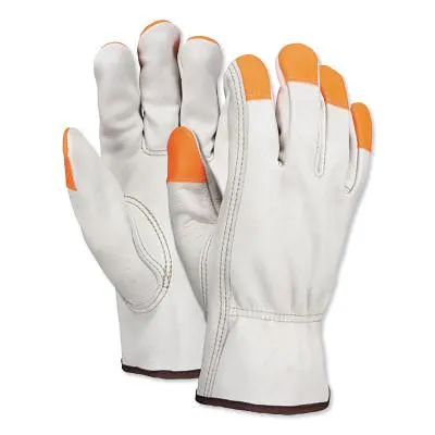 MCR Safety Select Grain Cow Leather Drivers Gloves, X-Lg, Unlined, Beige, 3213XLCHVSP