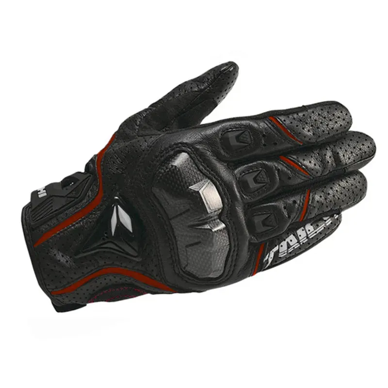 Men's Black Leather Motorcycle Gloves – Racing Style