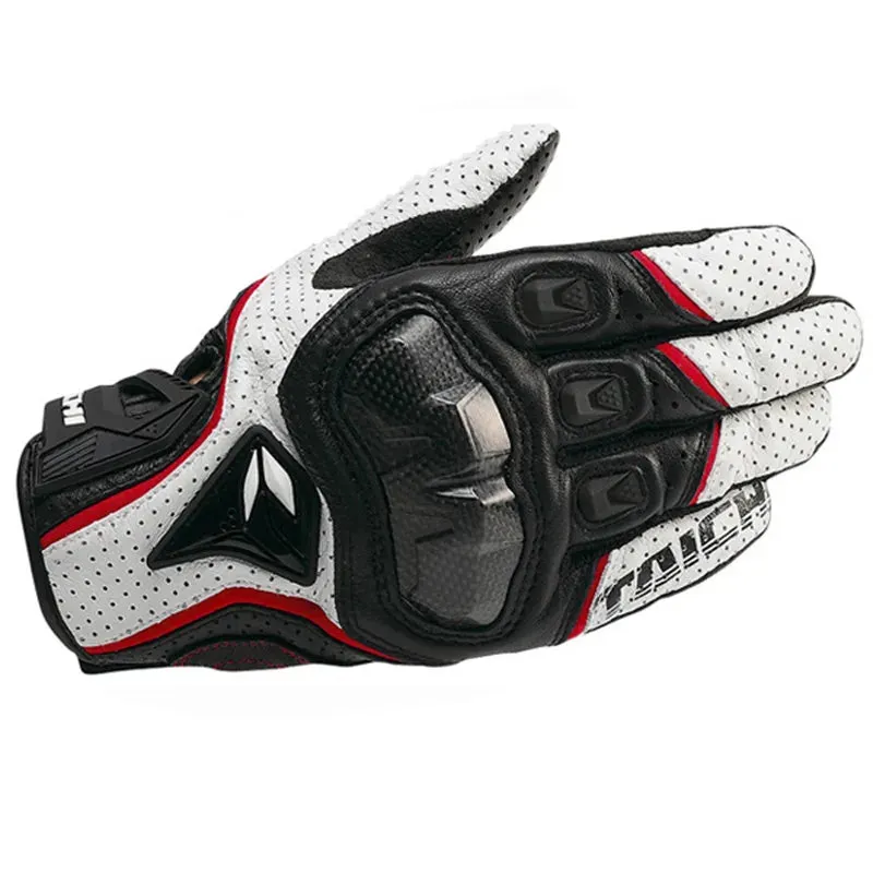 Men's Black Leather Motorcycle Gloves – Racing Style