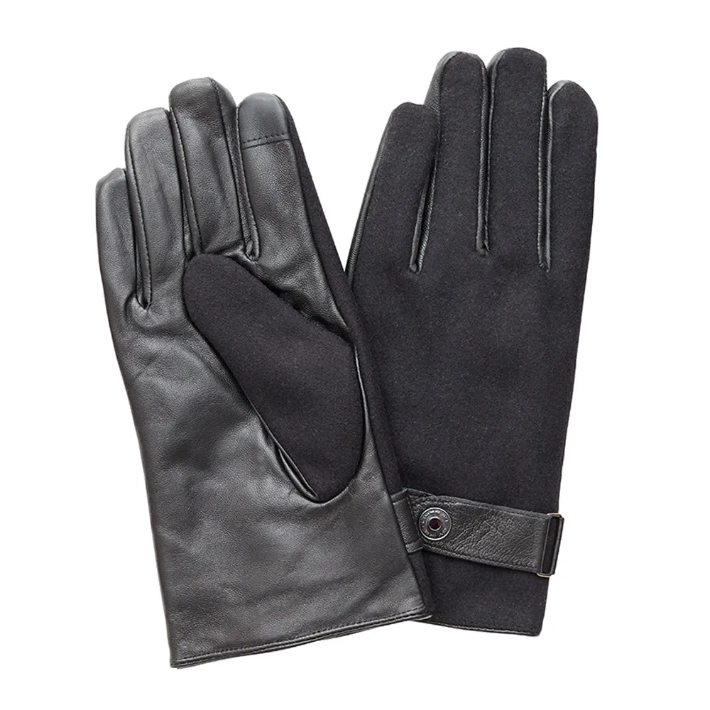 Men's Black Suede and Leather Gloves