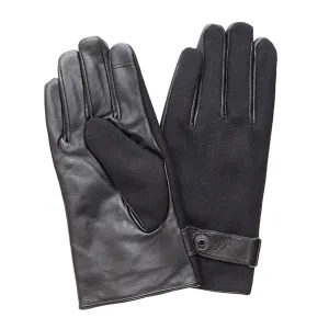 Men's Black Suede and Leather Gloves