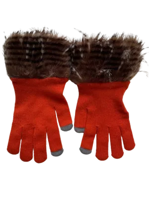 Mudpie Orange Faux Fur Gloves