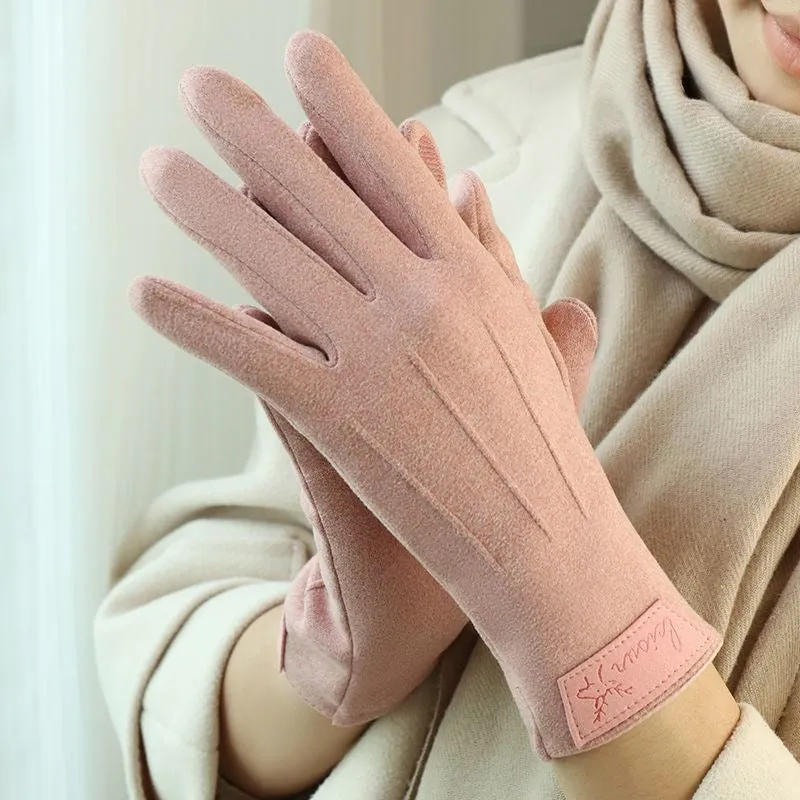 New cashmere gloves. Ins style, fashionable and versatile. Warm gloves with elk leather label. Touchscreen available. Warm gloves for outdoor cycling.C-240919-4