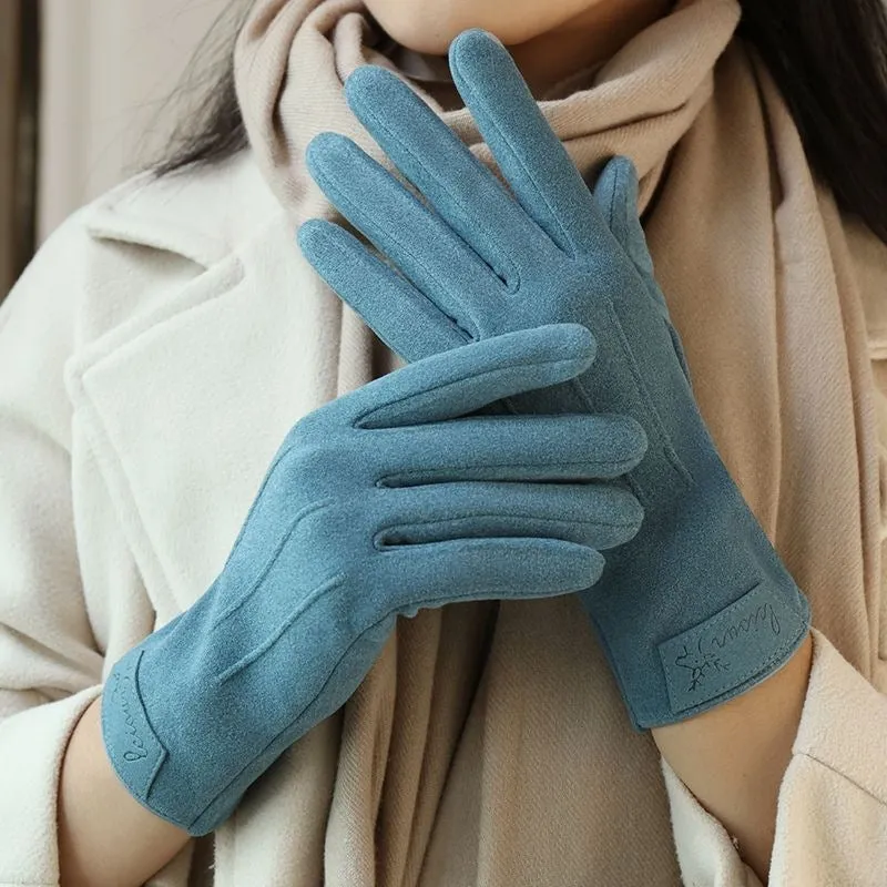New cashmere gloves. Ins style, fashionable and versatile. Warm gloves with elk leather label. Touchscreen available. Warm gloves for outdoor cycling.C-240919-4