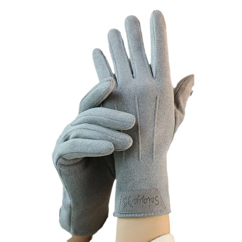 New cashmere gloves. Ins style, fashionable and versatile. Warm gloves with elk leather label. Touchscreen available. Warm gloves for outdoor cycling.C-240919-4