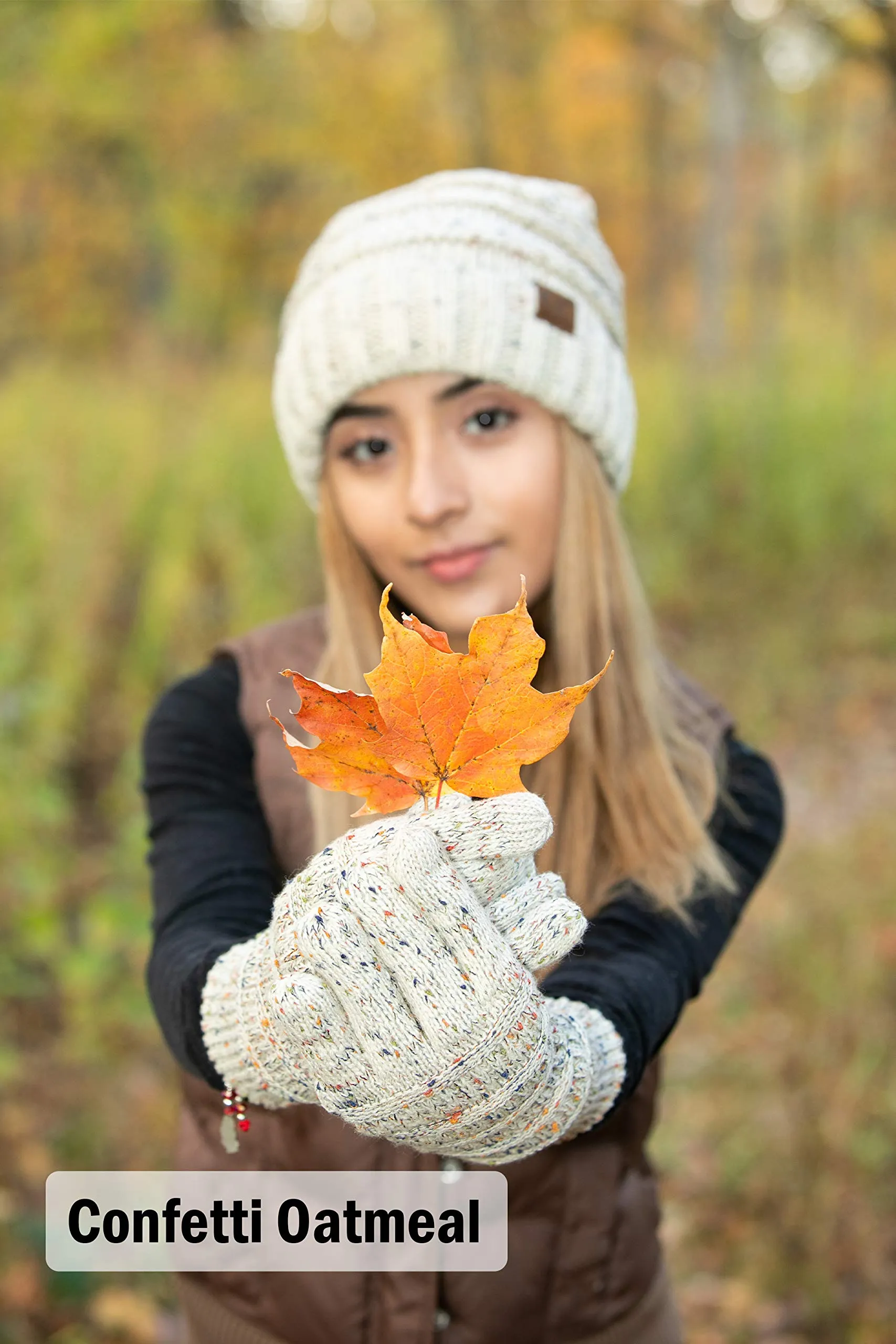 Oversized Beanie & Gloves Matching Set