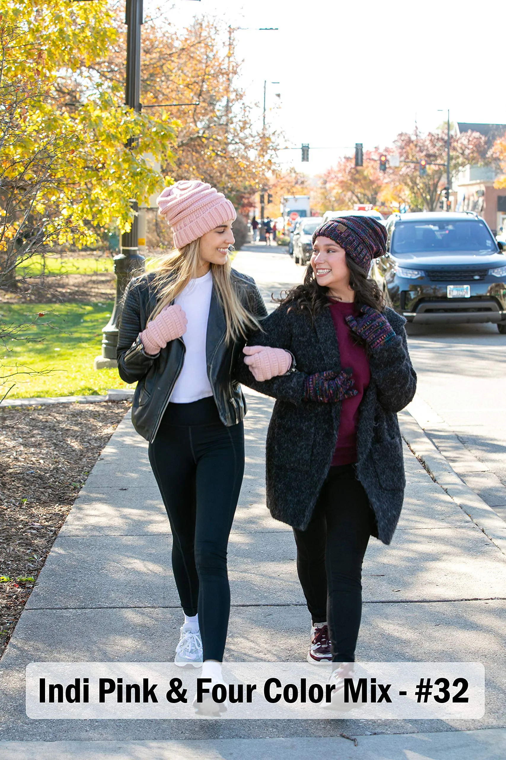 Oversized Beanie & Gloves Matching Set