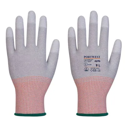 Portwest LR13 ESD PU Fingertip Cut Resistant Level B Glove - 12 pack-A696