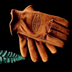 Retro motorcycle gloves, frosted top layer cowhide, men's