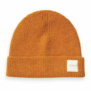 Rib-Knit Wool Blend Beanie - Copper