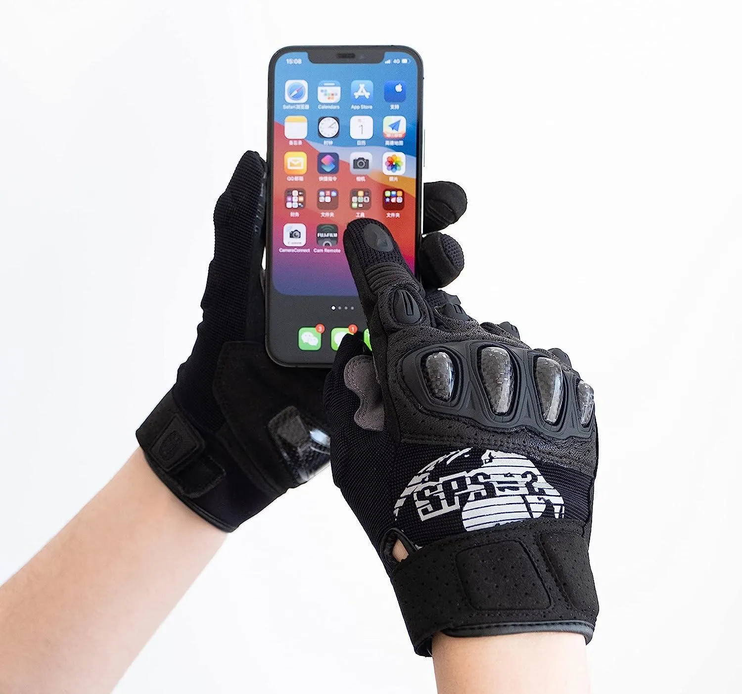 Seibertron™ SPS-2 Carbon Fiber Touchscreen Motorcycle Gloves