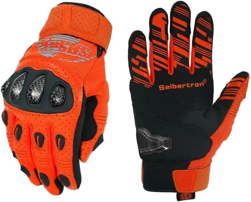Seibertron™ SPS-2 Carbon Fiber Touchscreen Motorcycle Gloves