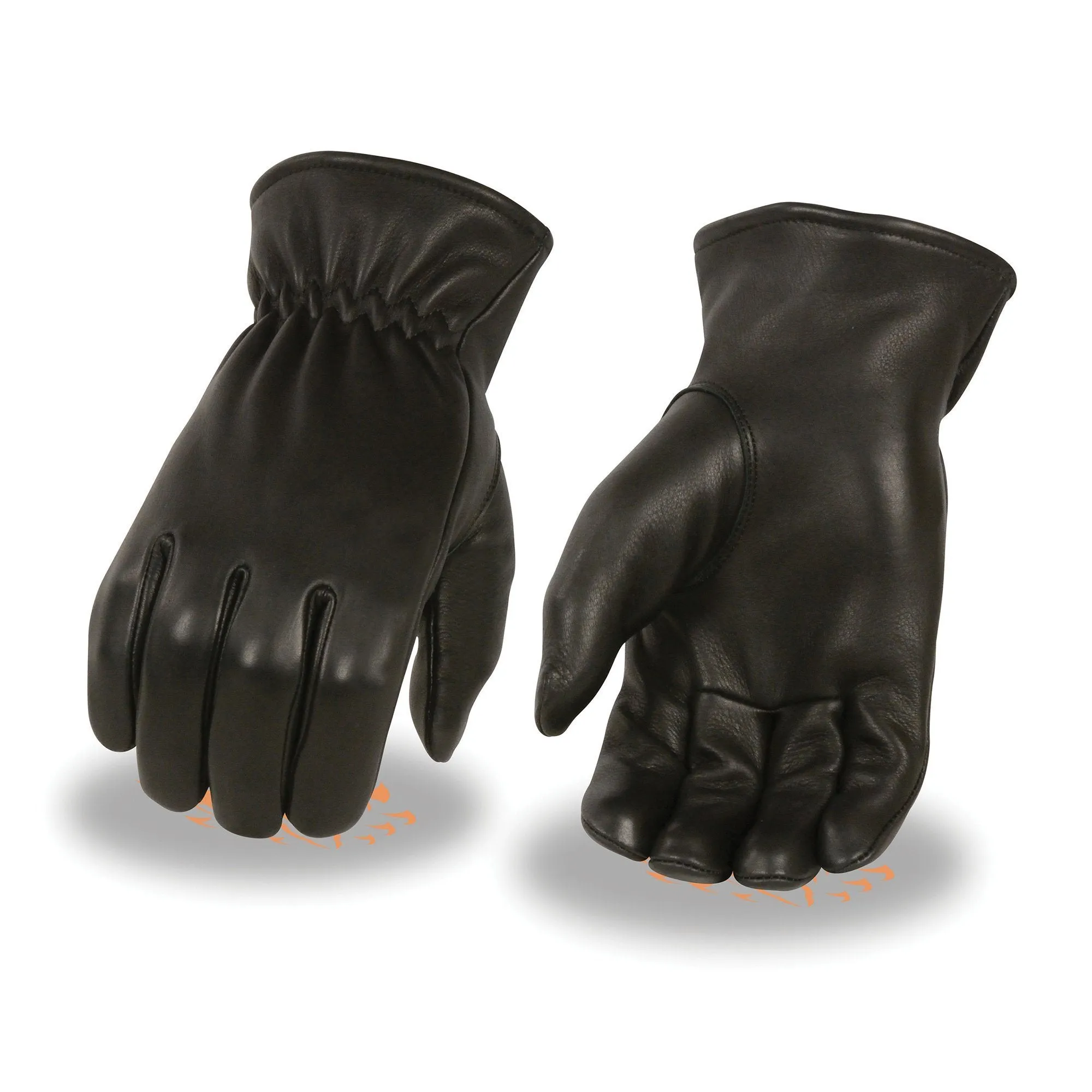 SH858 Men's Black Deerskin Leather Thermal Lined Gloves with Cinch Wrist