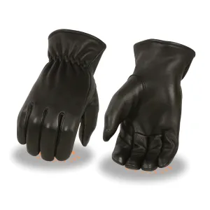 SH858 Men's Black Deerskin Leather Thermal Lined Gloves with Cinch Wrist