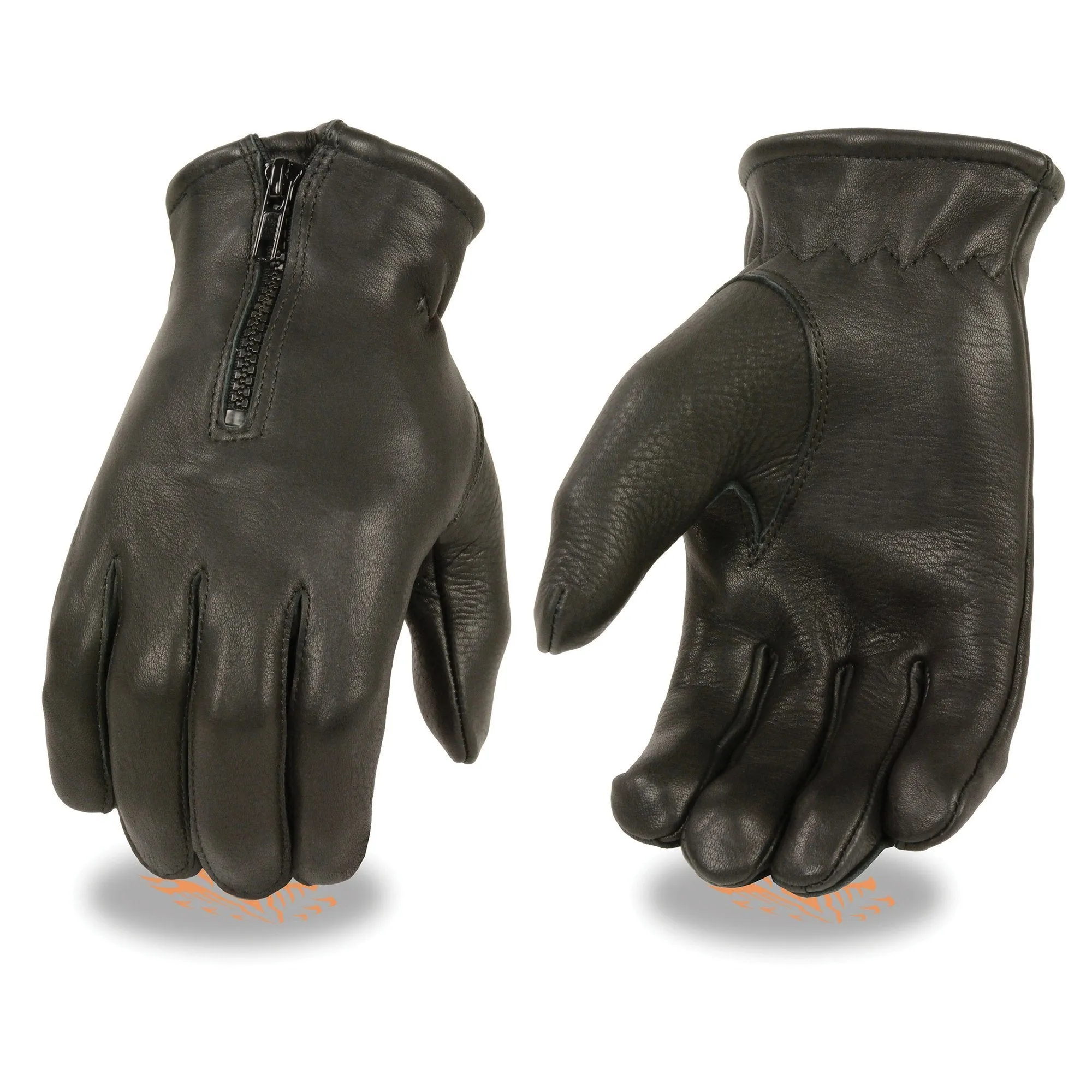 SH867 Men's Black Deerskin Leather Unlined Gloves