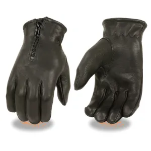 SH867 Men's Black Deerskin Leather Unlined Gloves