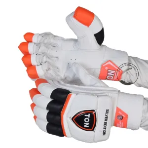 SS Ton Silver Cricket Batting Gloves Men Size