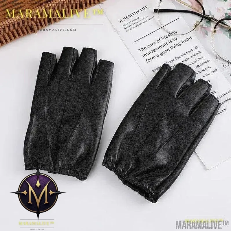 Steampunk Half Finger Gloves - Fashion Statement in PU Leather