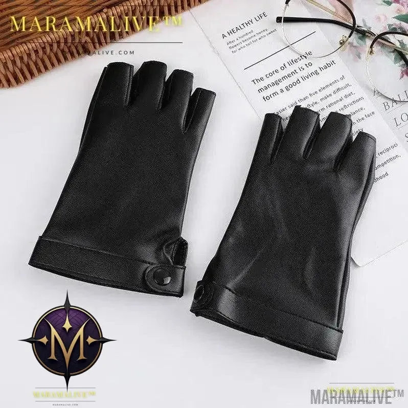 Steampunk Half Finger Gloves - Fashion Statement in PU Leather