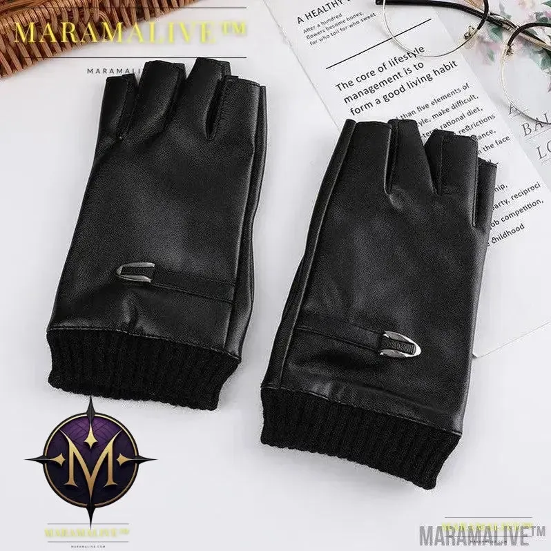 Steampunk Half Finger Gloves - Fashion Statement in PU Leather