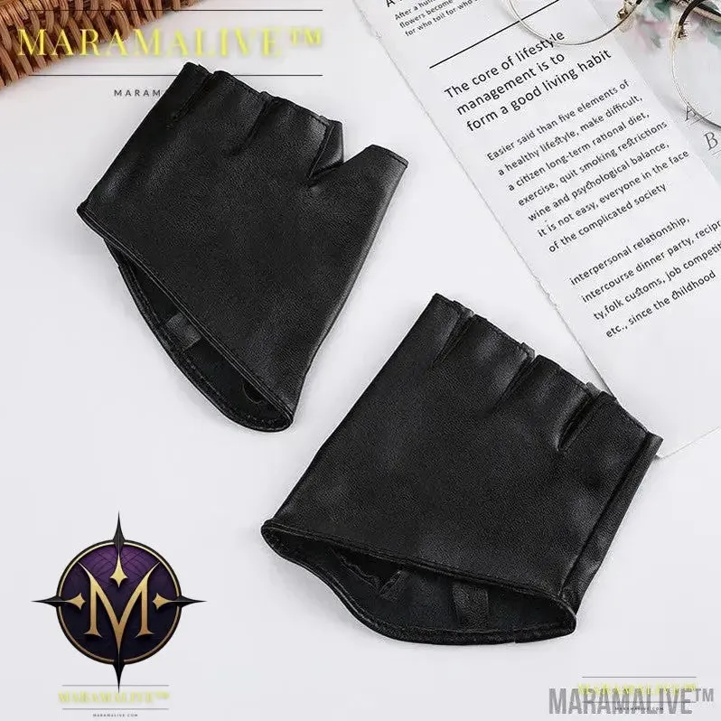 Steampunk Half Finger Gloves - Fashion Statement in PU Leather