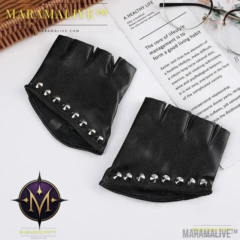 Steampunk Half Finger Gloves - Fashion Statement in PU Leather