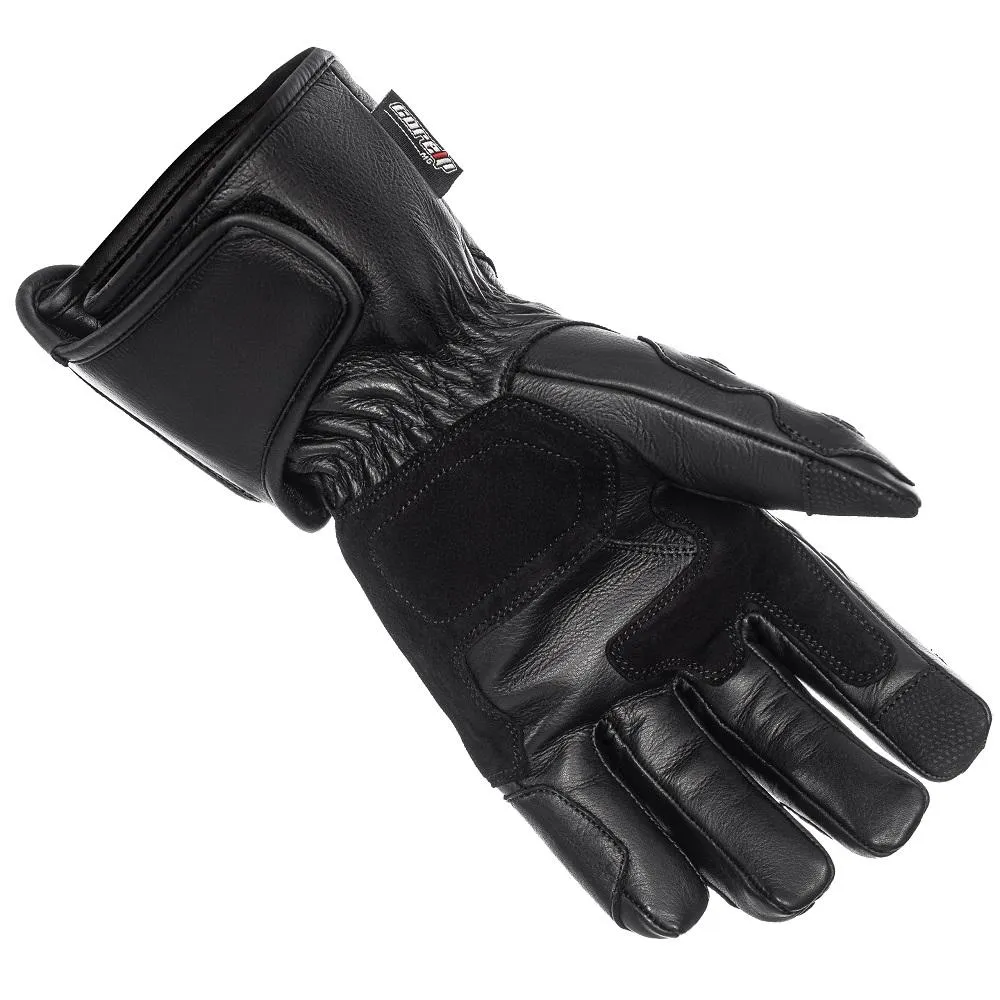 Taurus Long Black Motorcycle Winter Leather Gloves