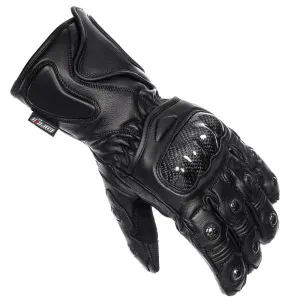 Taurus Long Black Motorcycle Winter Leather Gloves