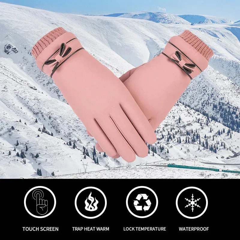Thermal Winter Women Gloves Men Cycling Bike Gloves Hand Warmer Fleece Lined Guantes Full Finger Mittens Touchscreen Waterproof